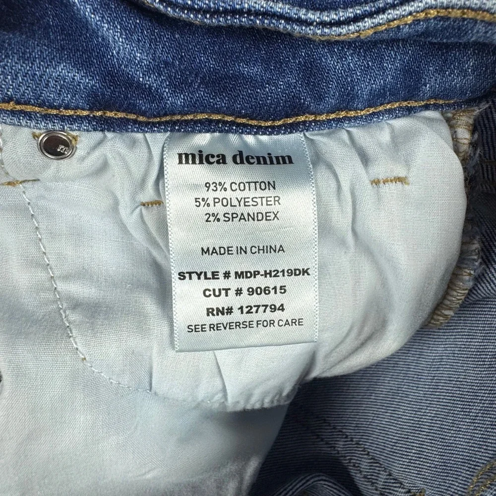Mica Denim High Waisted Distressed Jean Shorts Medium Wash XS MDP-H219DK